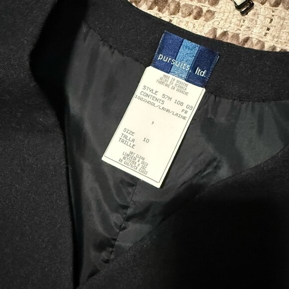 VTG 100% Wool Vest Dress Size 10 Medium Long Line Button Up Academia 90s Gray - Picture 5 of 8